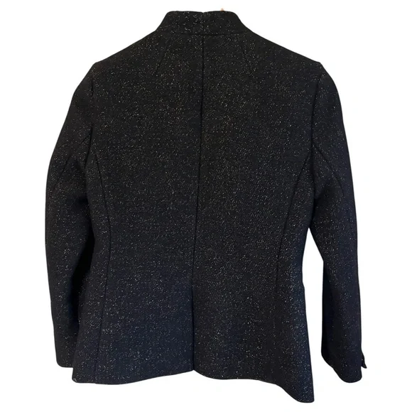 J. Crew Black Sparkle Wool Open-Front Blazer. Pockets/Lined. Size 0. New w/tags!